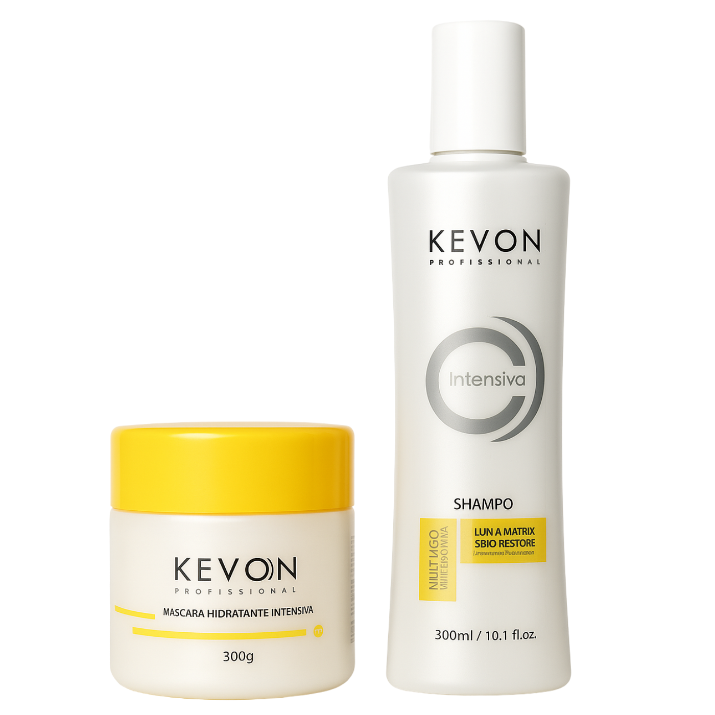 Kit Reconstrutor Intensiva Kevon Profissional – Shampoo 300ml + Máscara 300g | Hidratação, Restauração e Proteção Térmica