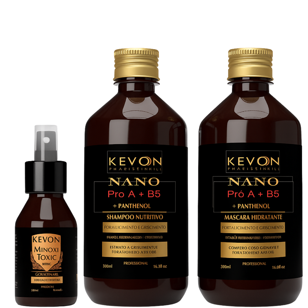 Kit Kevon Nano Pró A + B5 – Fortalecimento, Crescimento e Hidratação Capilar