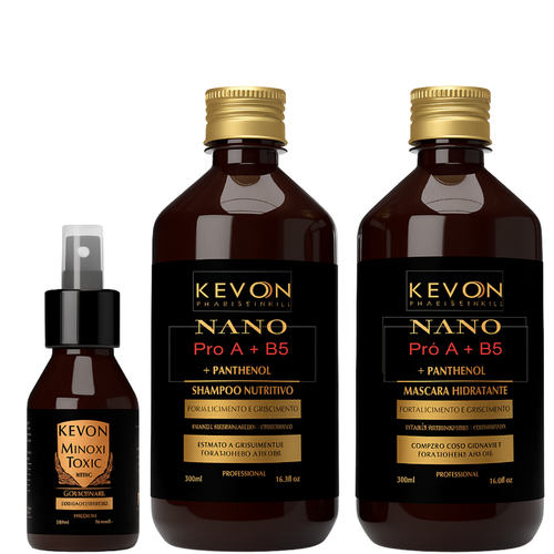 Kit Kevon Nano Pró A + B5 – Fortalecimento, Crescimento e Hidratação Capilar