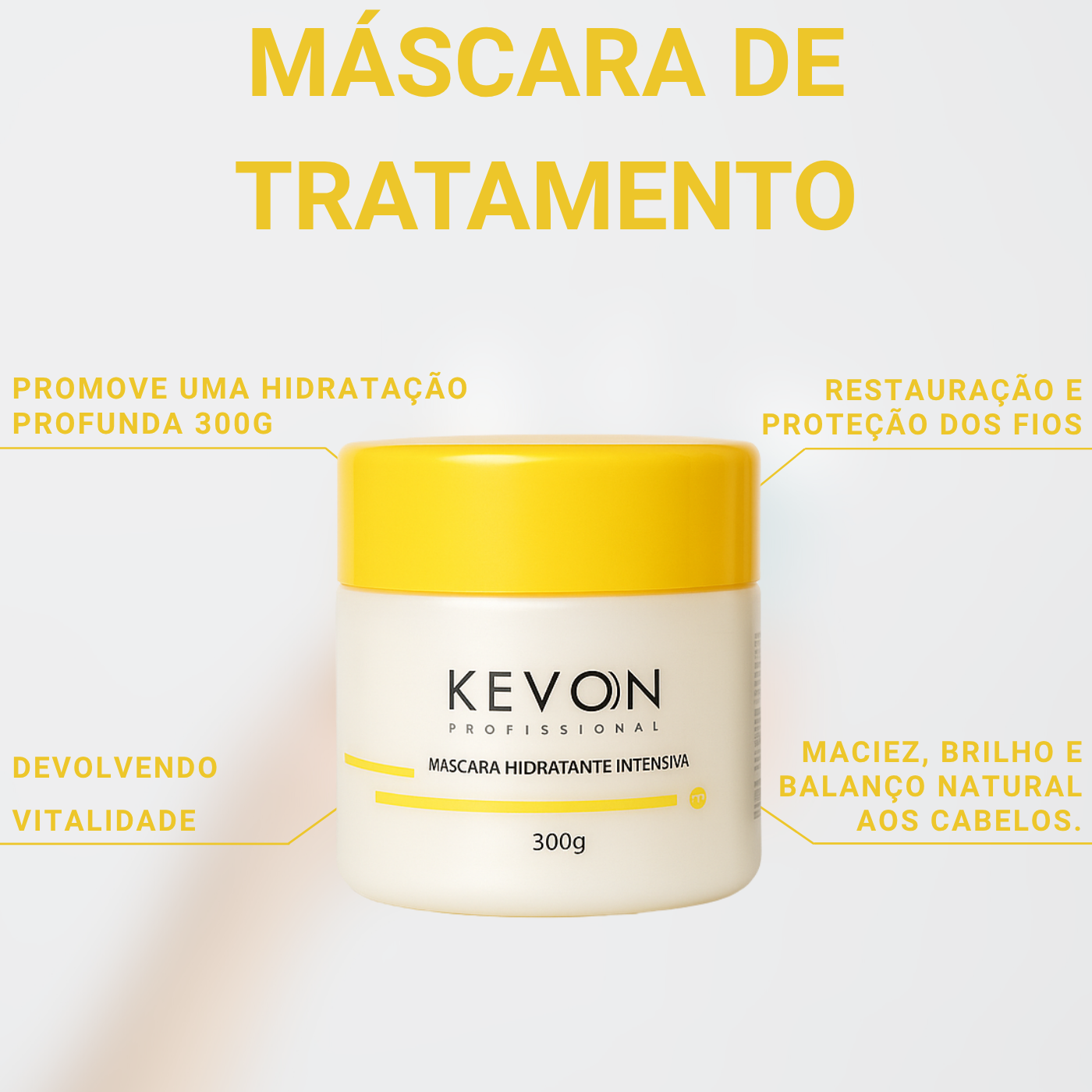 Kit Reconstrutor Intensiva Kevon Profissional – Shampoo 300ml + Máscara 300g | Hidratação, Restauração e Proteção Térmica
