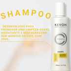 Kit Reconstrutor Intensiva Kevon Profissional – Shampoo 300ml + Máscara 300g | Hidratação, Restauração e Proteção Térmica