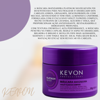 Máscara Matizadora Platinum Silver Kevon – Matização Intensa, Antiamarelado, Hidratação Profunda para Cabelos Loiros, Grisalhos e Descoloridos – 300g