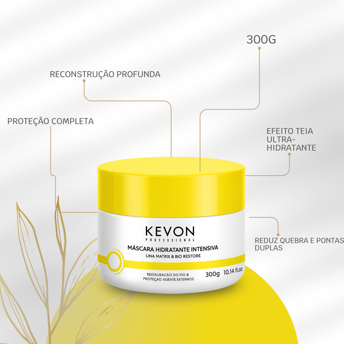 Máscara Kevon Intensiva Efeito Teia – Reconstrução e Força Máxima para Cabelos Danificados
