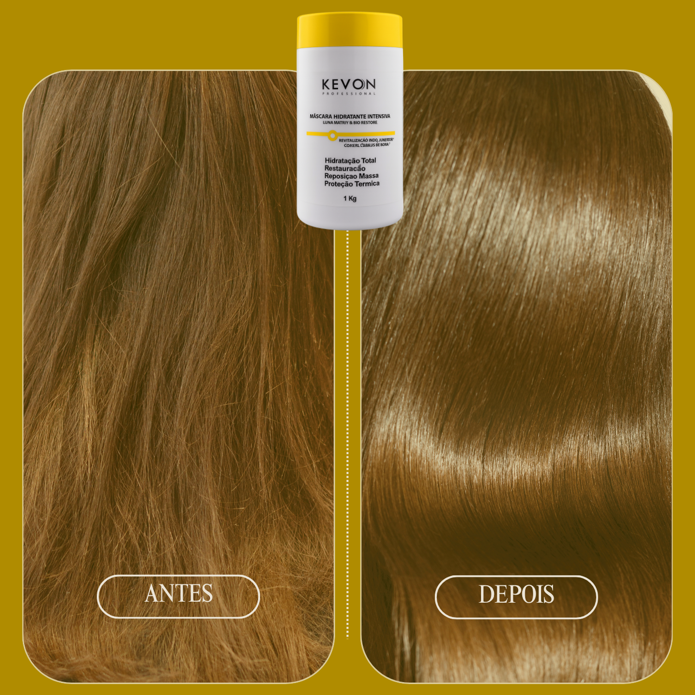 Máscara Hidratante Intensiva Kevon 1kg – Hidratação Profunda, Restauração, Reposição de Massa e Proteção Térmica