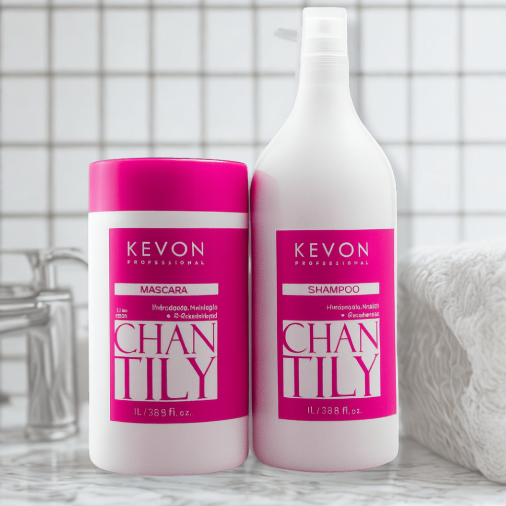 Kit Kevon Profissional Chantily - Shampoo 1L + Máscara 1Kg para Hidratação Profunda