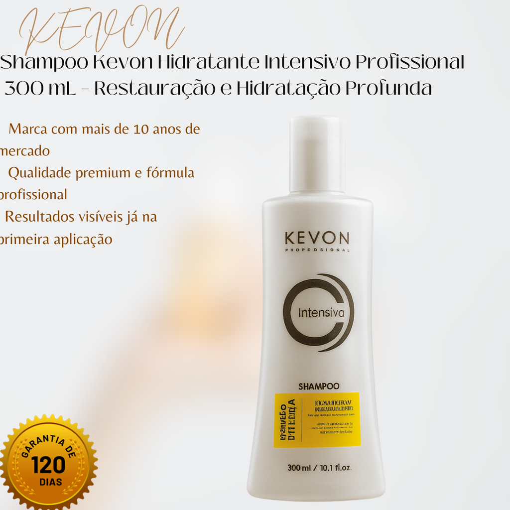 Shampoo Kevon Hidratante Intensivo Profissional 300 ML –  Restauração e Hidratação Profunda