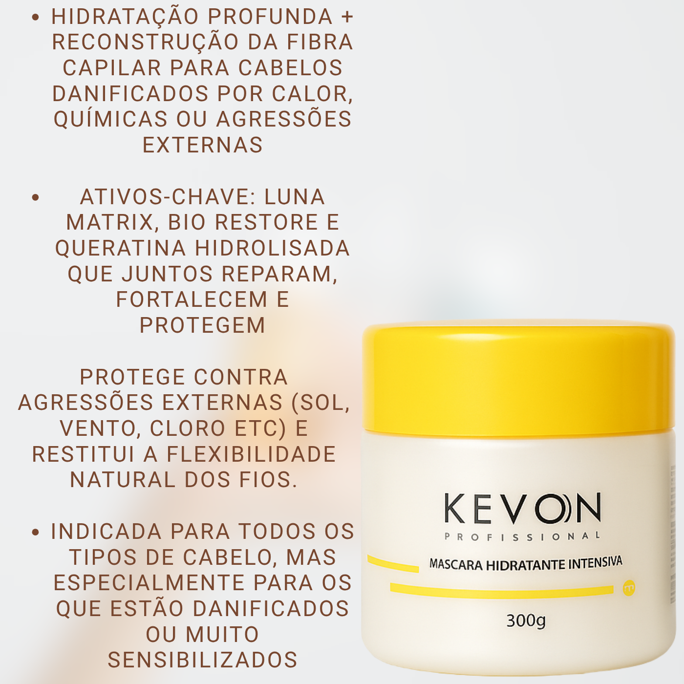 Linha Kevon Intensiva Efeito Teia: Reconstrução Capilar Profunda com Luna Matrix e Bio Restore