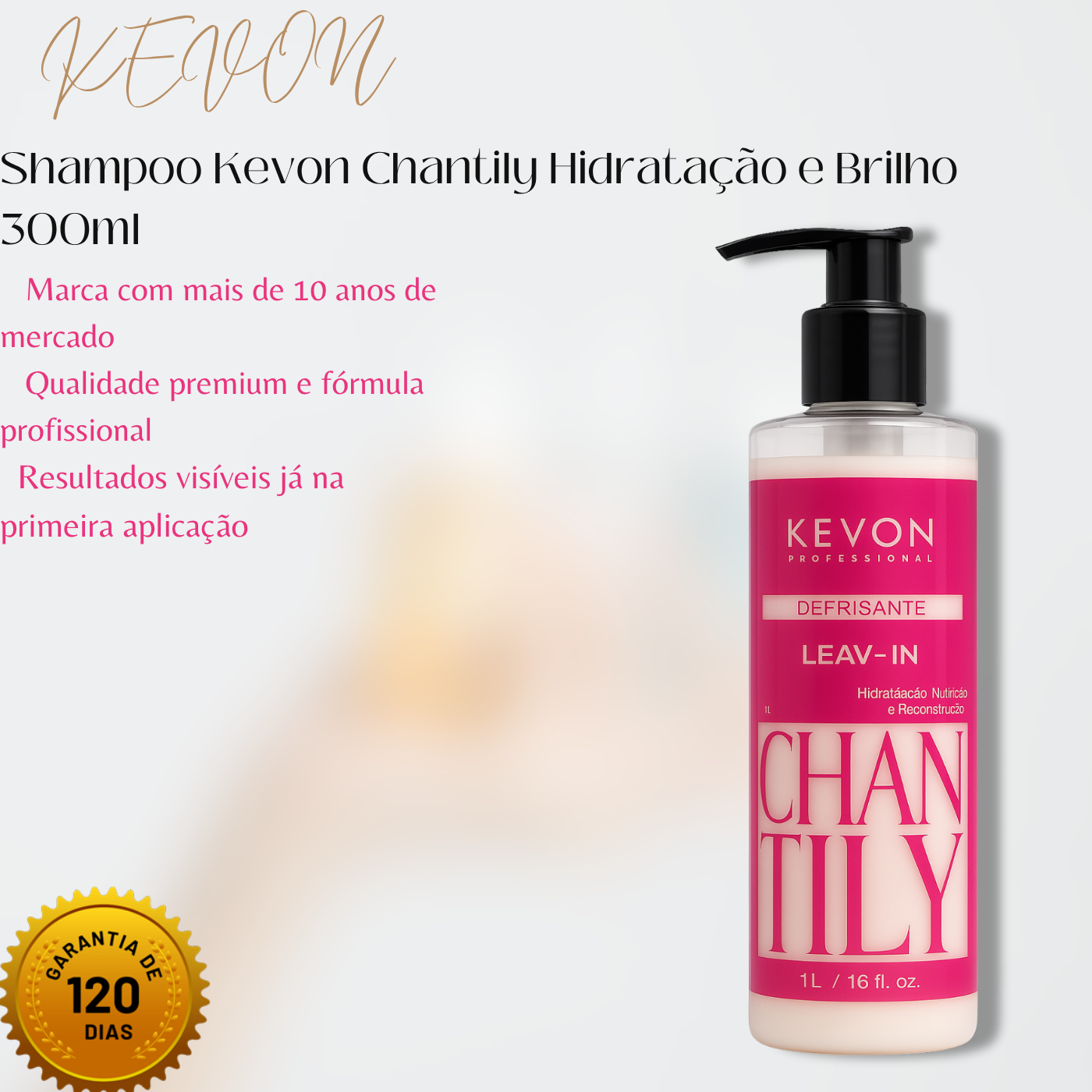 Leave-In Chantily Kevon 240mL – Finalizador Hidratante e Reconstrutor