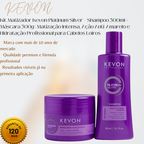 Kit Matizador Kevon Platinum Silver – Shampoo 300ml + Máscara 300g | Matização Intensa, Ação Anti-Amarelo e Hidratação Profissional para Cabelos Loiros
