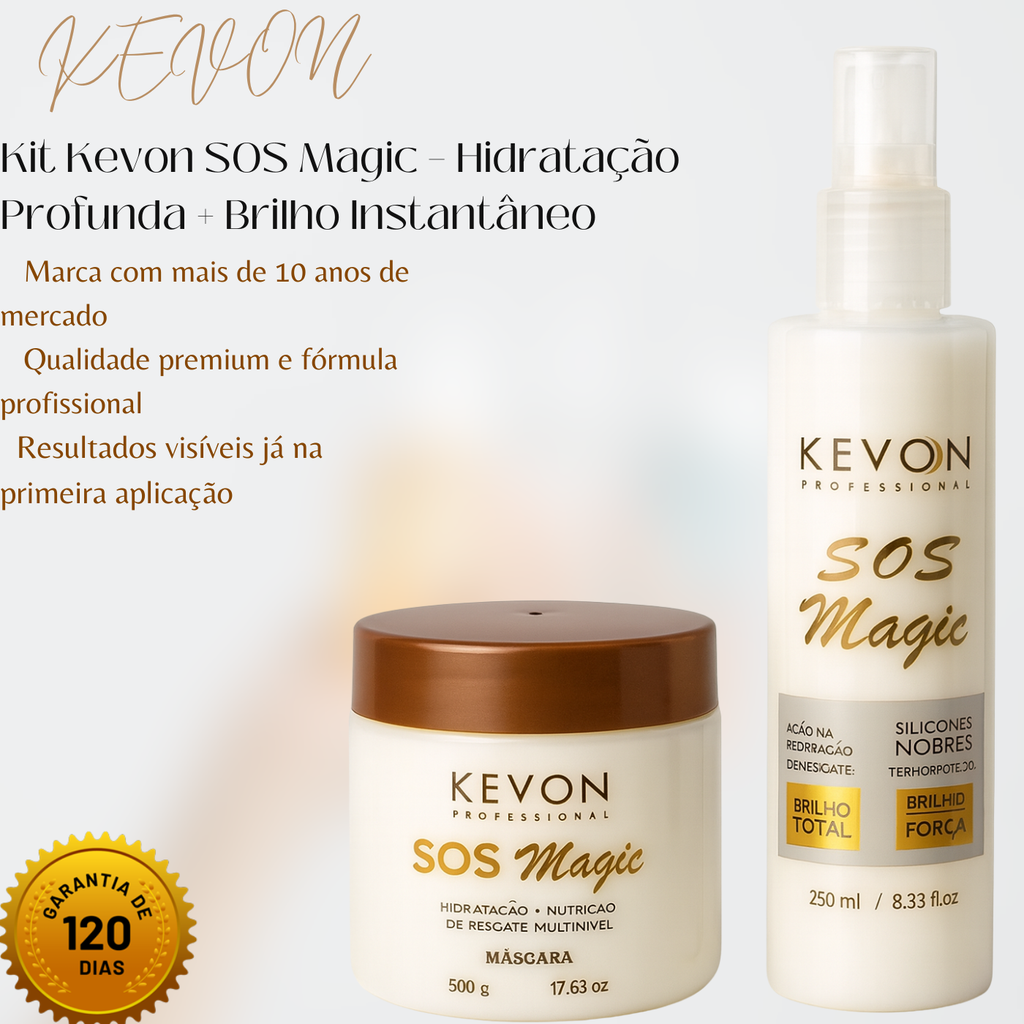 Kit Kevon SOS Magic – Hidratação Profunda + Brilho Instantâneo