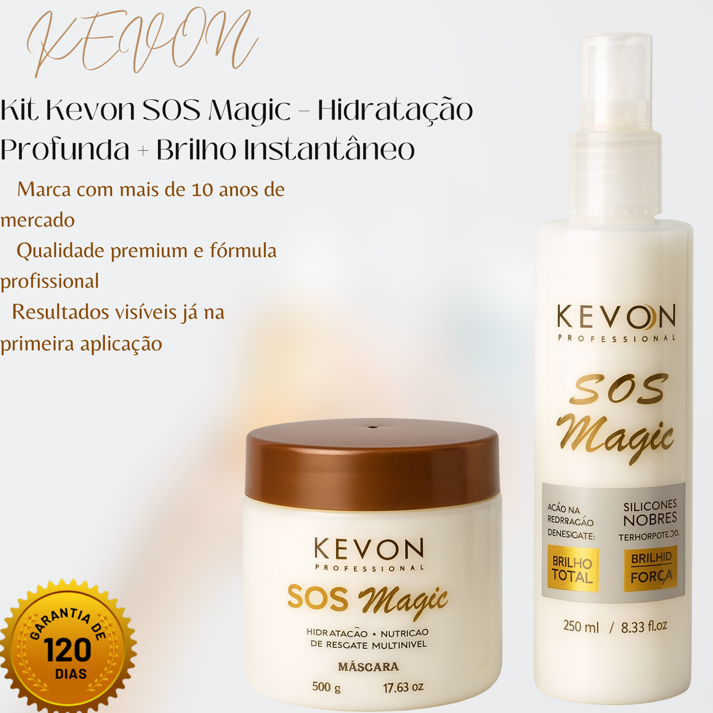 Kit Kevon SOS Magic – Hidratação Profunda + Brilho Instantâneo