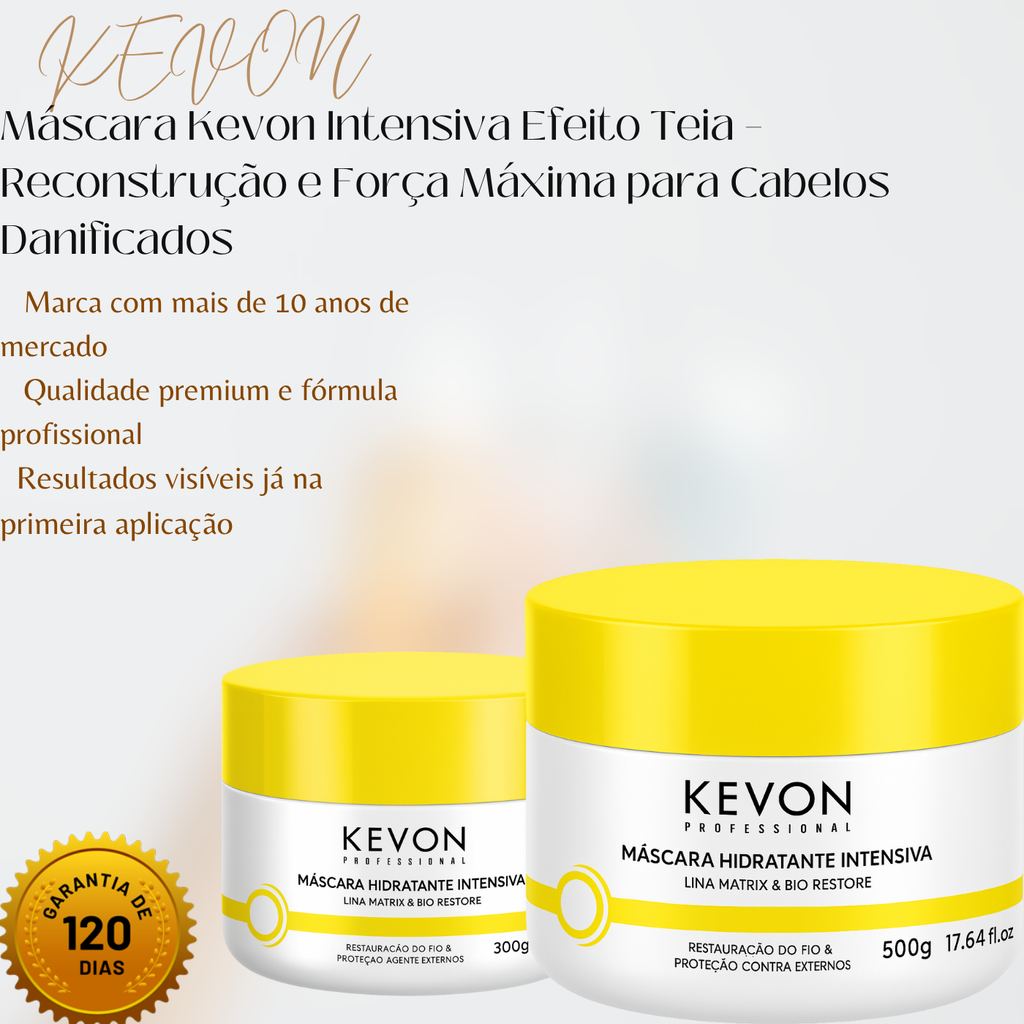 Máscara Kevon Intensiva Efeito Teia – Reconstrução e Força Máxima para Cabelos Danificados