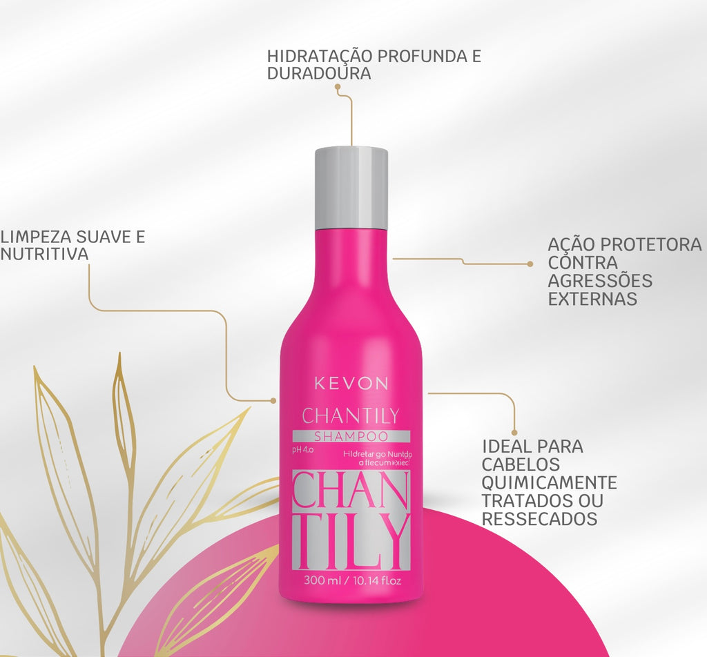 Shampoo Kevon Chantily Hidratação e Brilho com 300ml